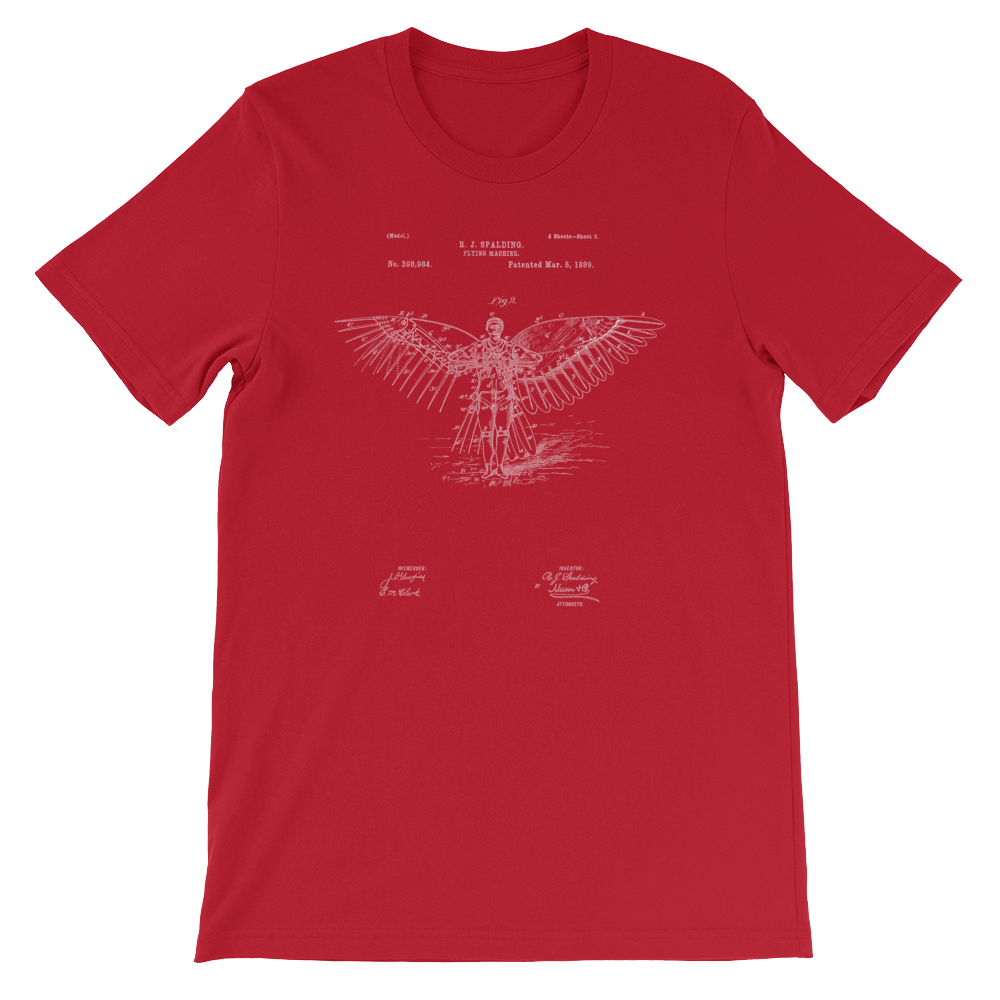 Flying Machine Wing Patent T-Shirt - Mighty Circus