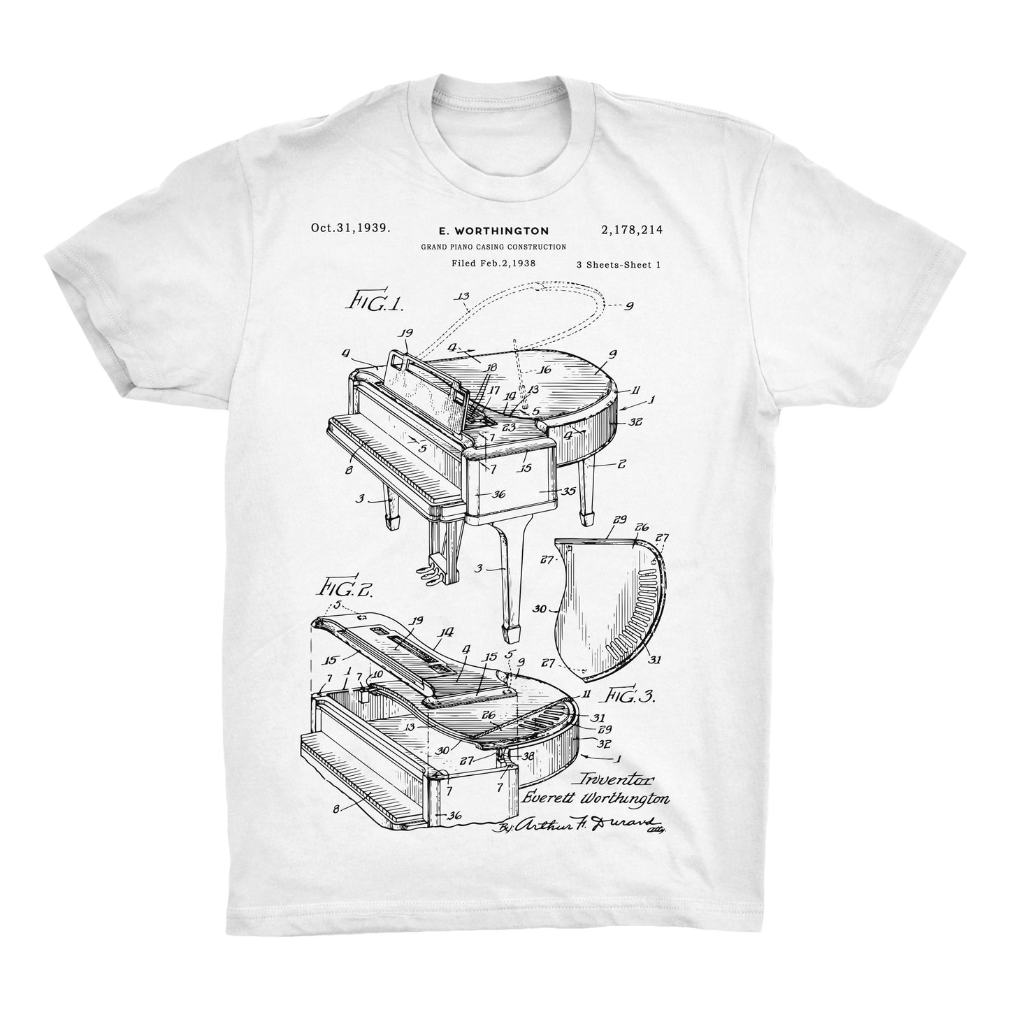 Piano Patent 100% Cotton Premium T-Shirt