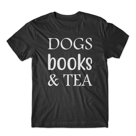 Dogs Books & Tea T-Shirt 100% Cotton Premium Tee
