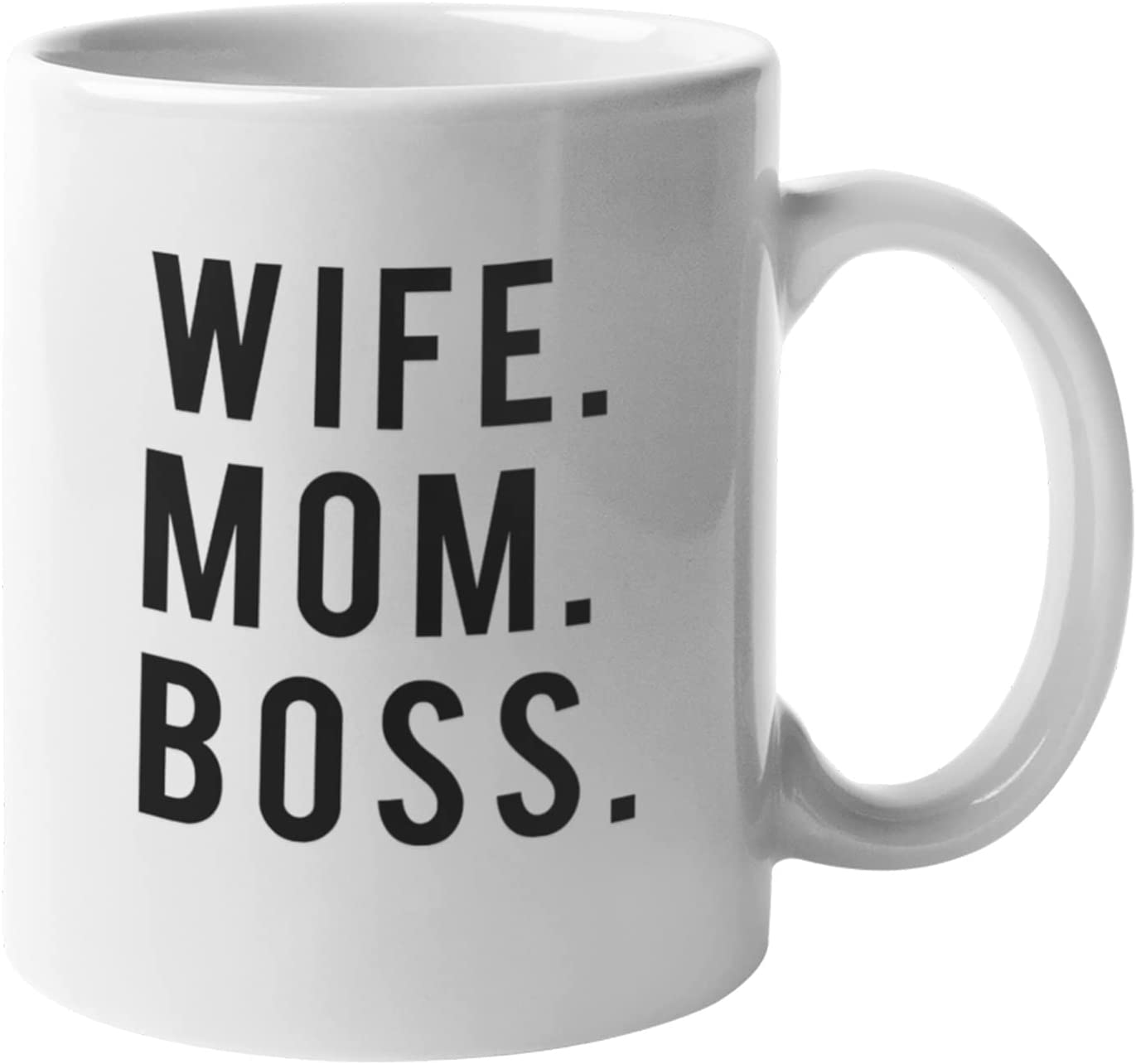 Wife Mom Boss Coffee Mug - Funny and Giftable 11oz Ceramic Coffee Cup