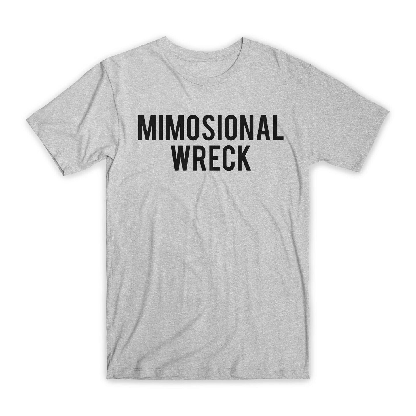 Mimosional Wreck Print T-Shirt Premium Soft Cotton Crew Neck Funny Tees Gift NEW