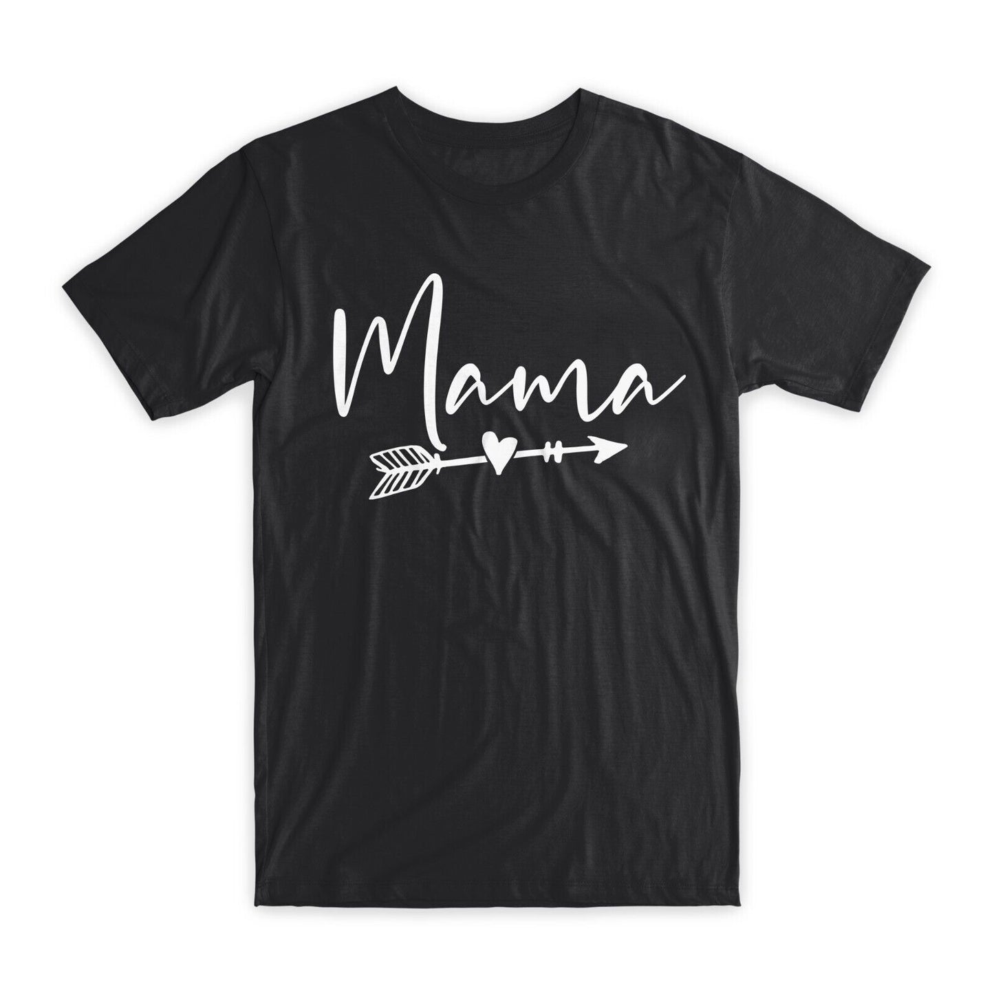 Mama Heart Arrow Print T-Shirt Premium Soft Cotton Crew Neck Funny Tees Gift NEW
