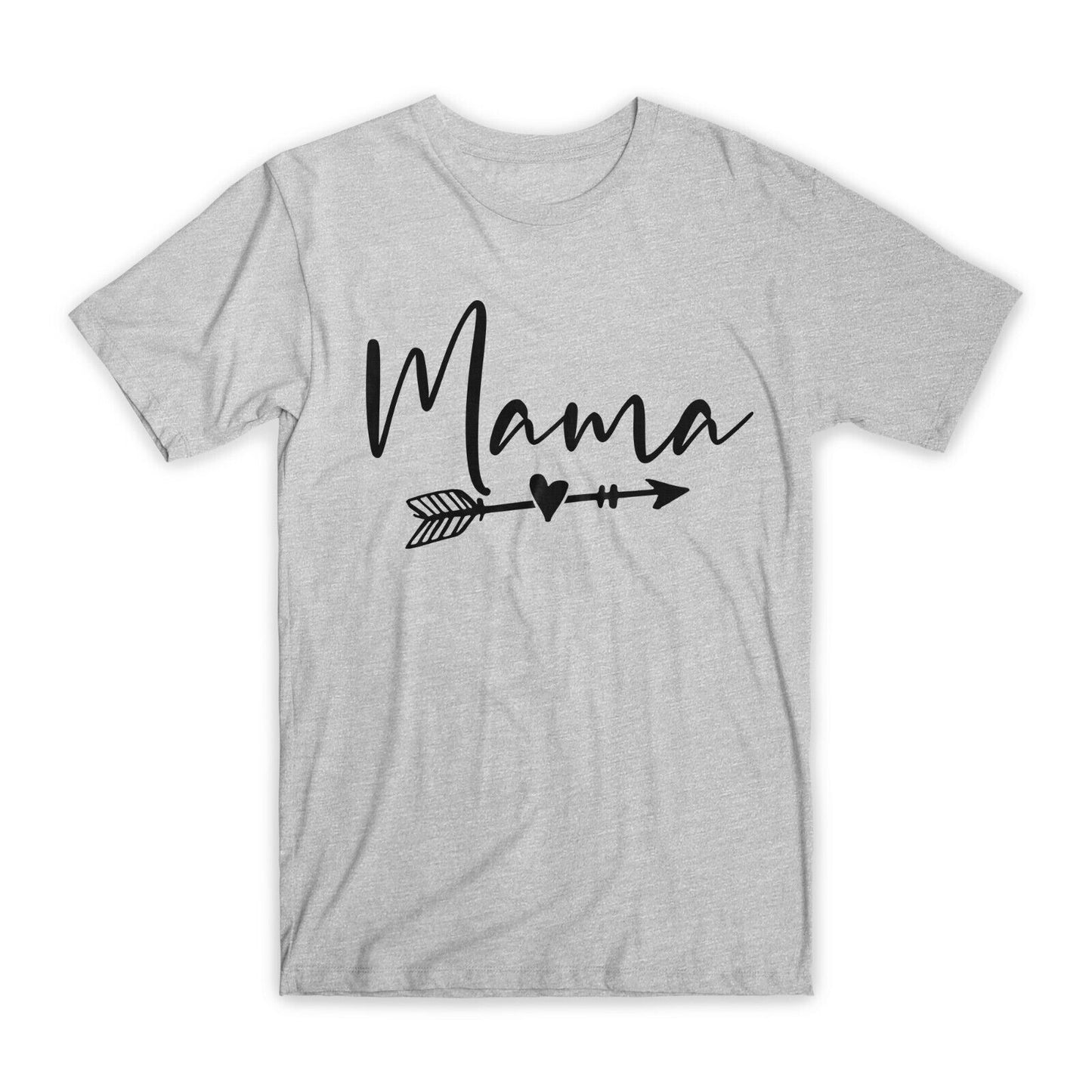 Mama Heart Arrow Print T-Shirt Premium Soft Cotton Crew Neck Funny Tees Gift NEW