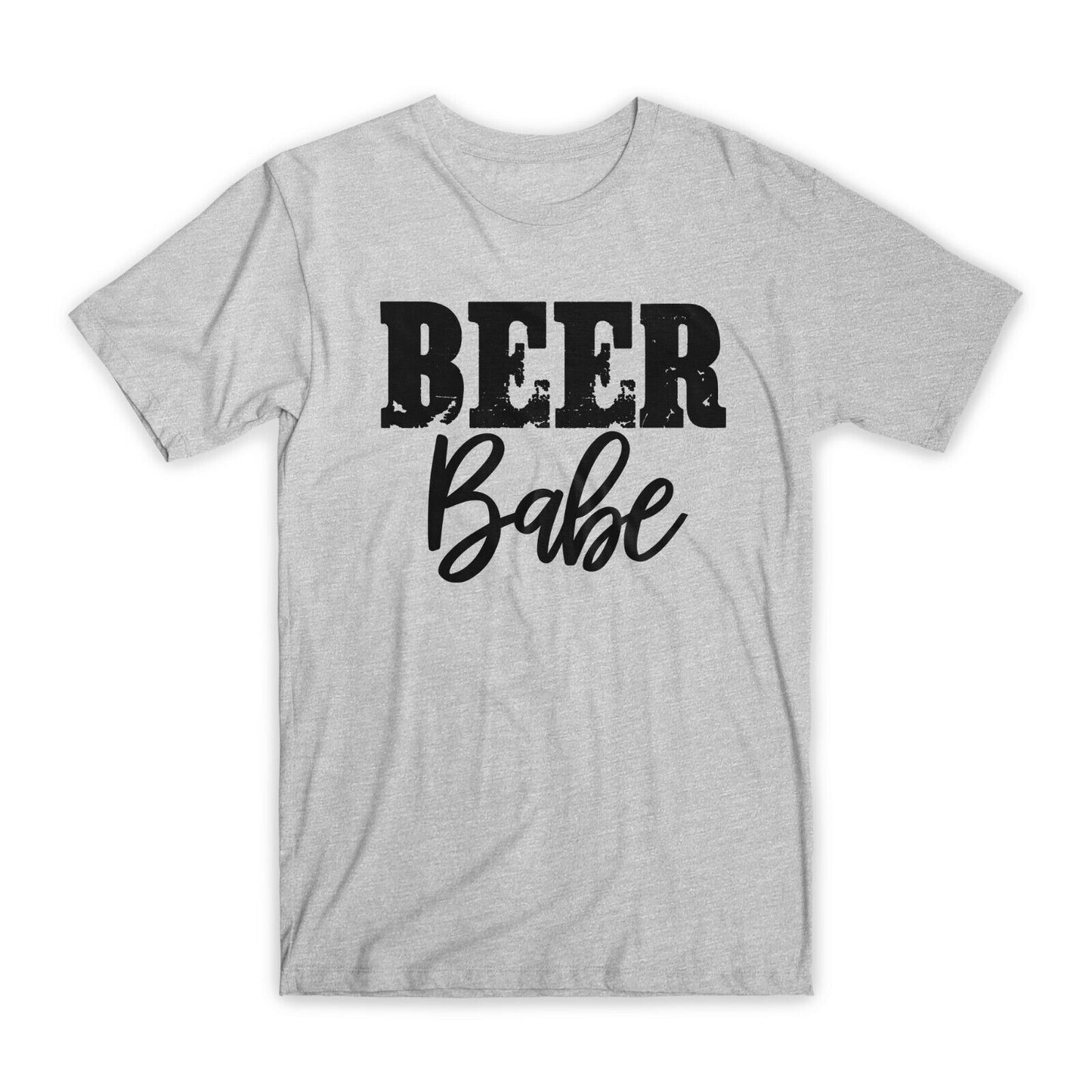 Beer Babe Print T-Shirt Premium Soft Cotton Crew Neck Funny Tee Novelty Gift NEW