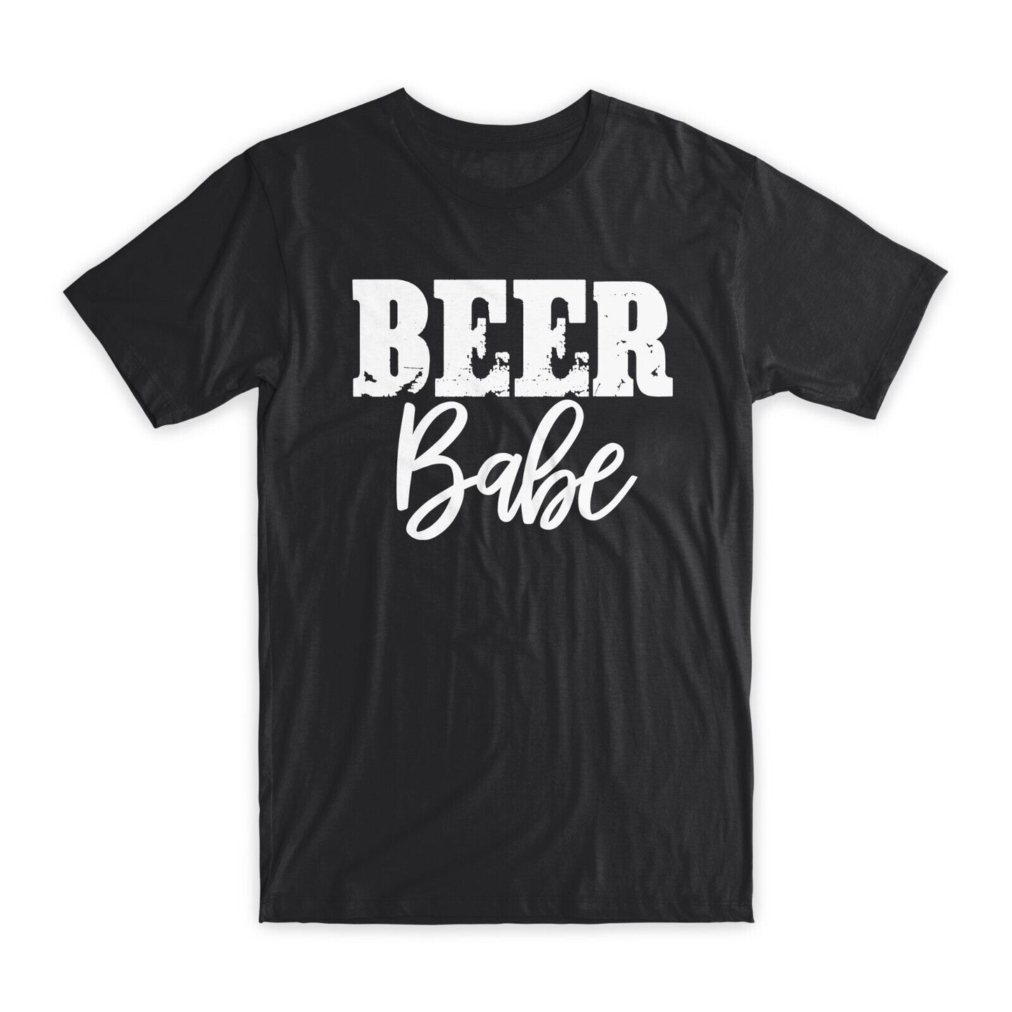 Beer Babe Print T-Shirt Premium Soft Cotton Crew Neck Funny Tee Novelty Gift NEW
