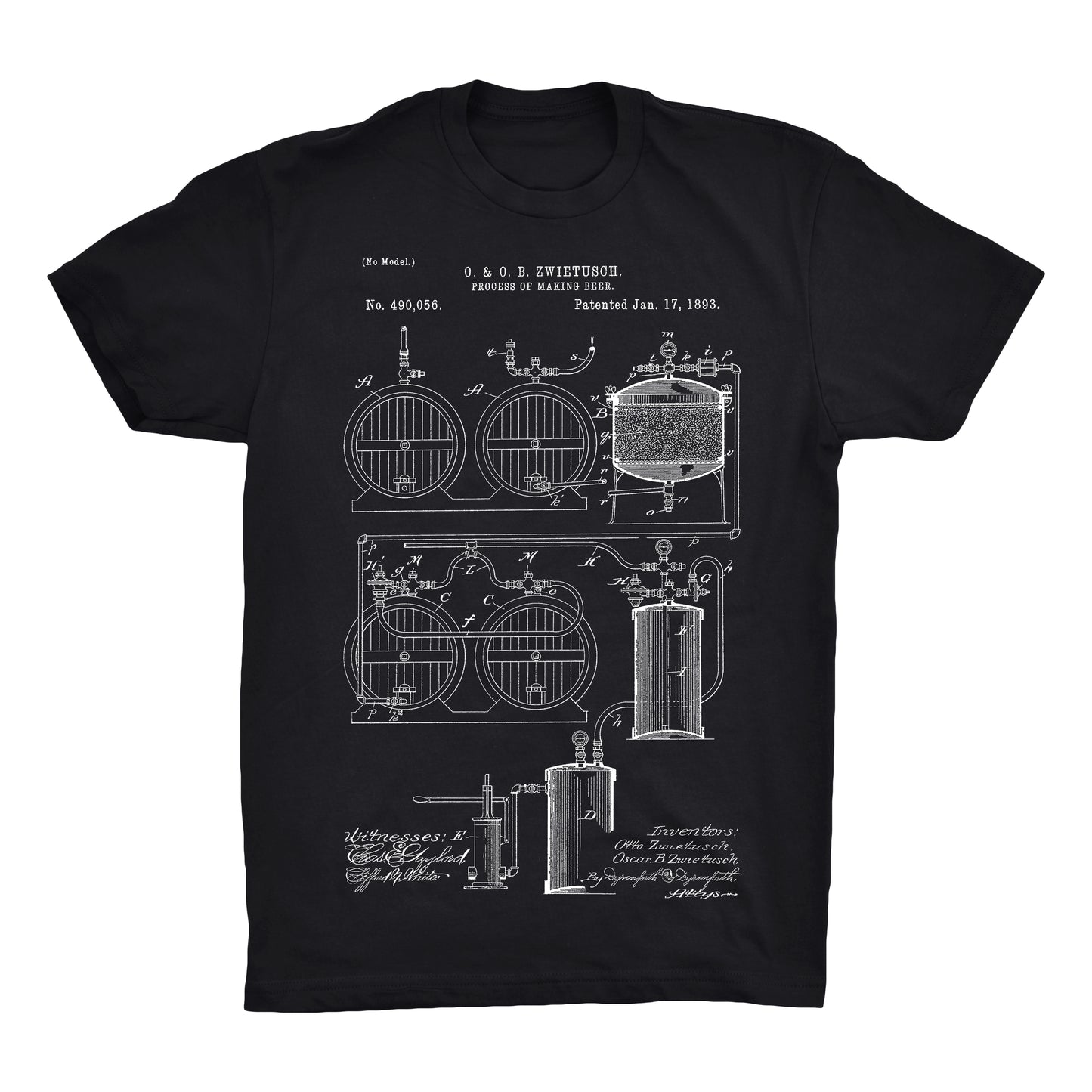 Beer Patent Half Sleeve Cotton T-Shirt