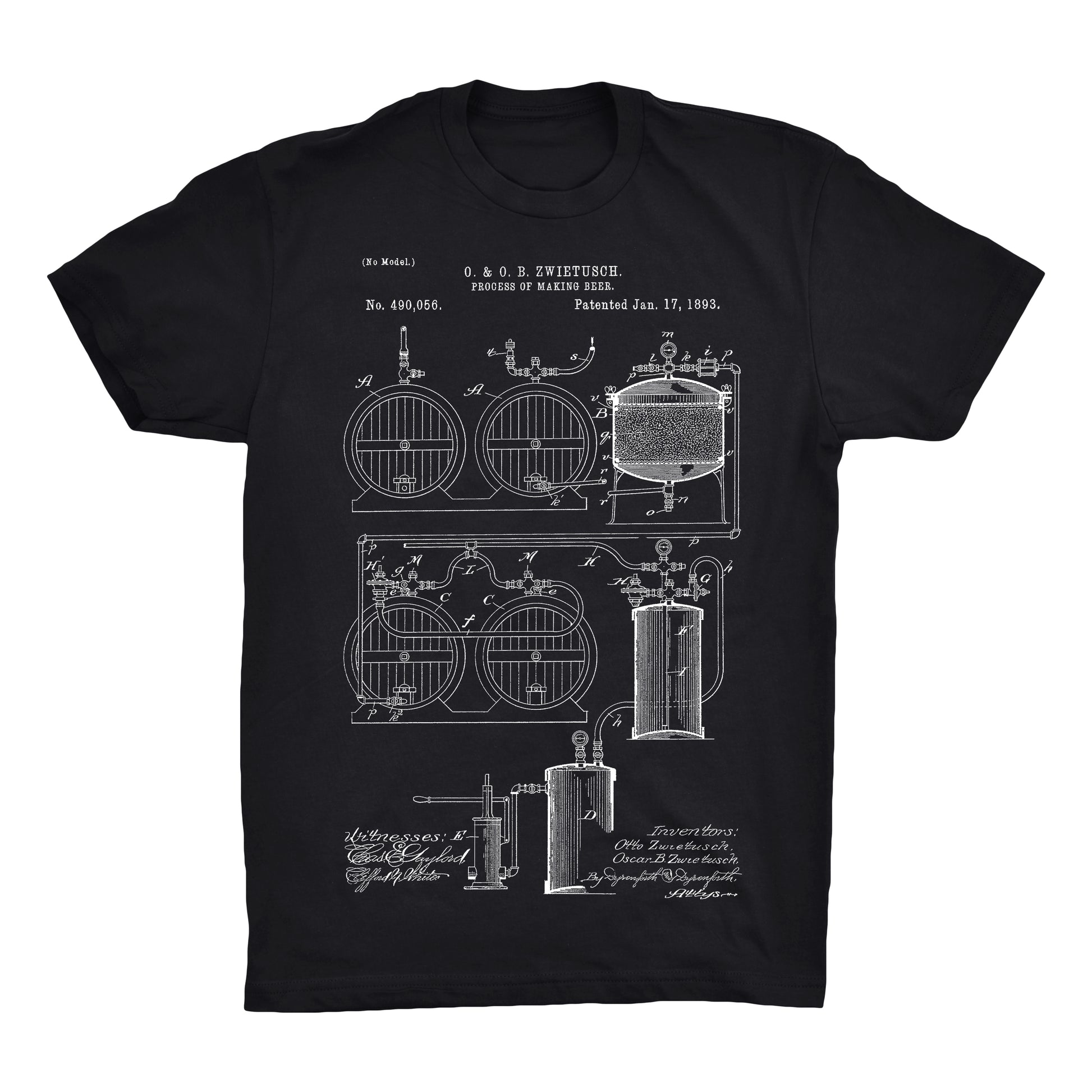 Beer Patent Half Sleeve Cotton T-Shirt