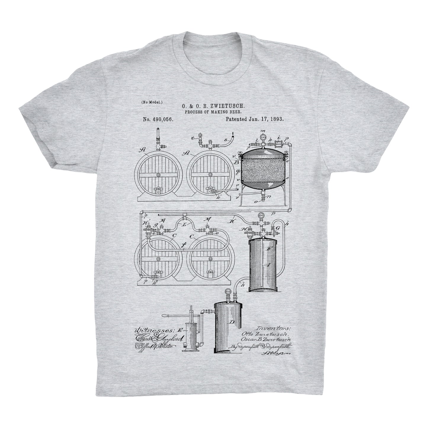 Beer Patent Half Sleeve Cotton T-Shirt