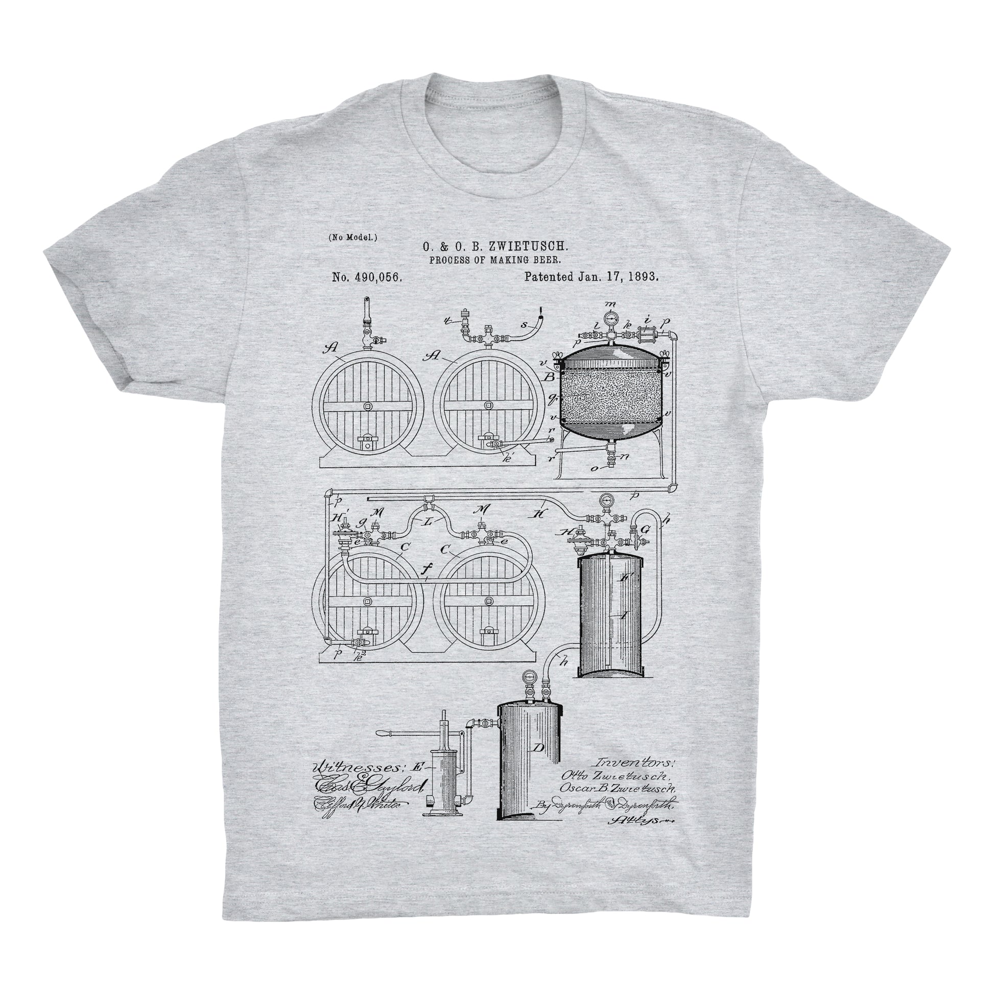 Beer Patent Half Sleeve Cotton T-Shirt