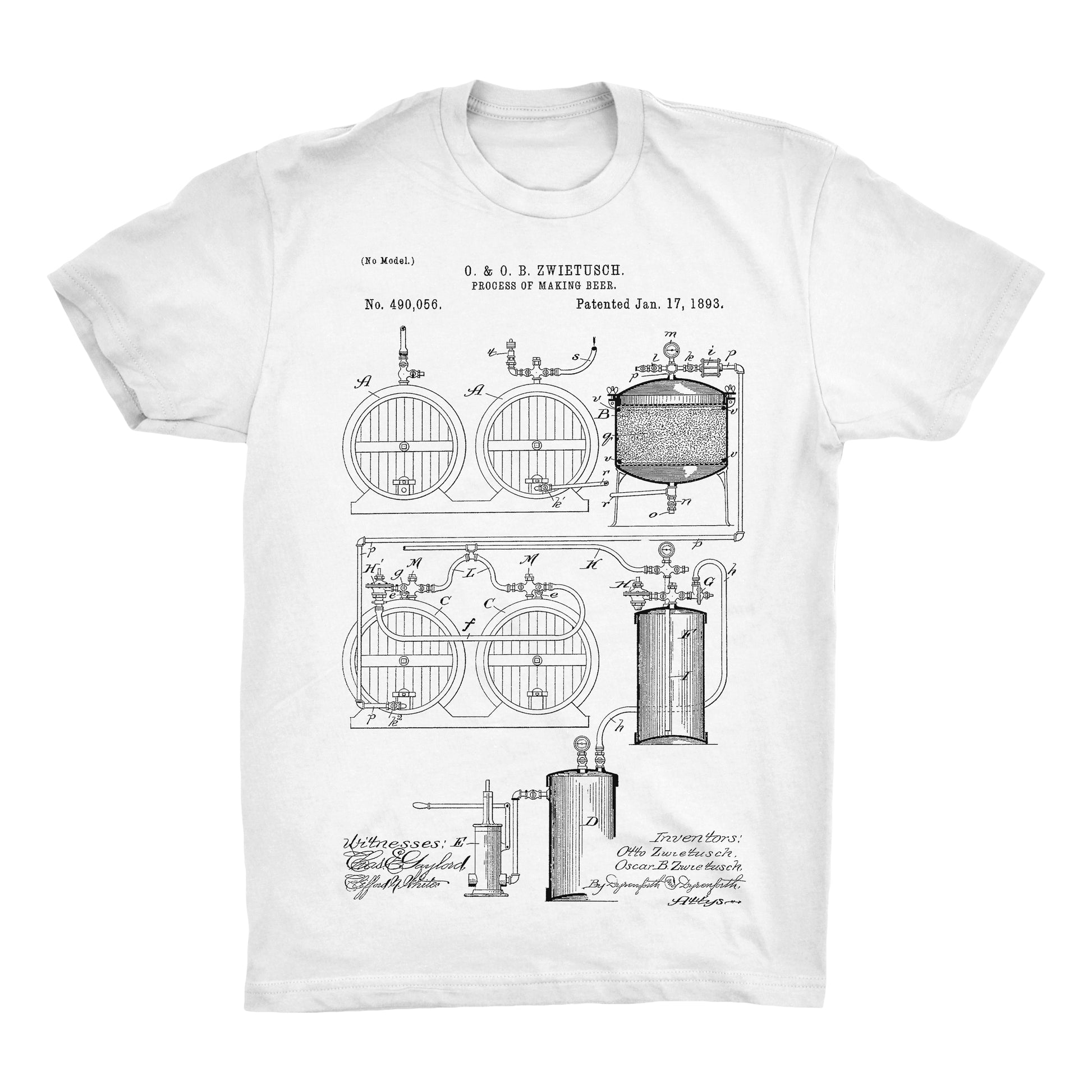 Beer Patent Half Sleeve Cotton T-Shirt