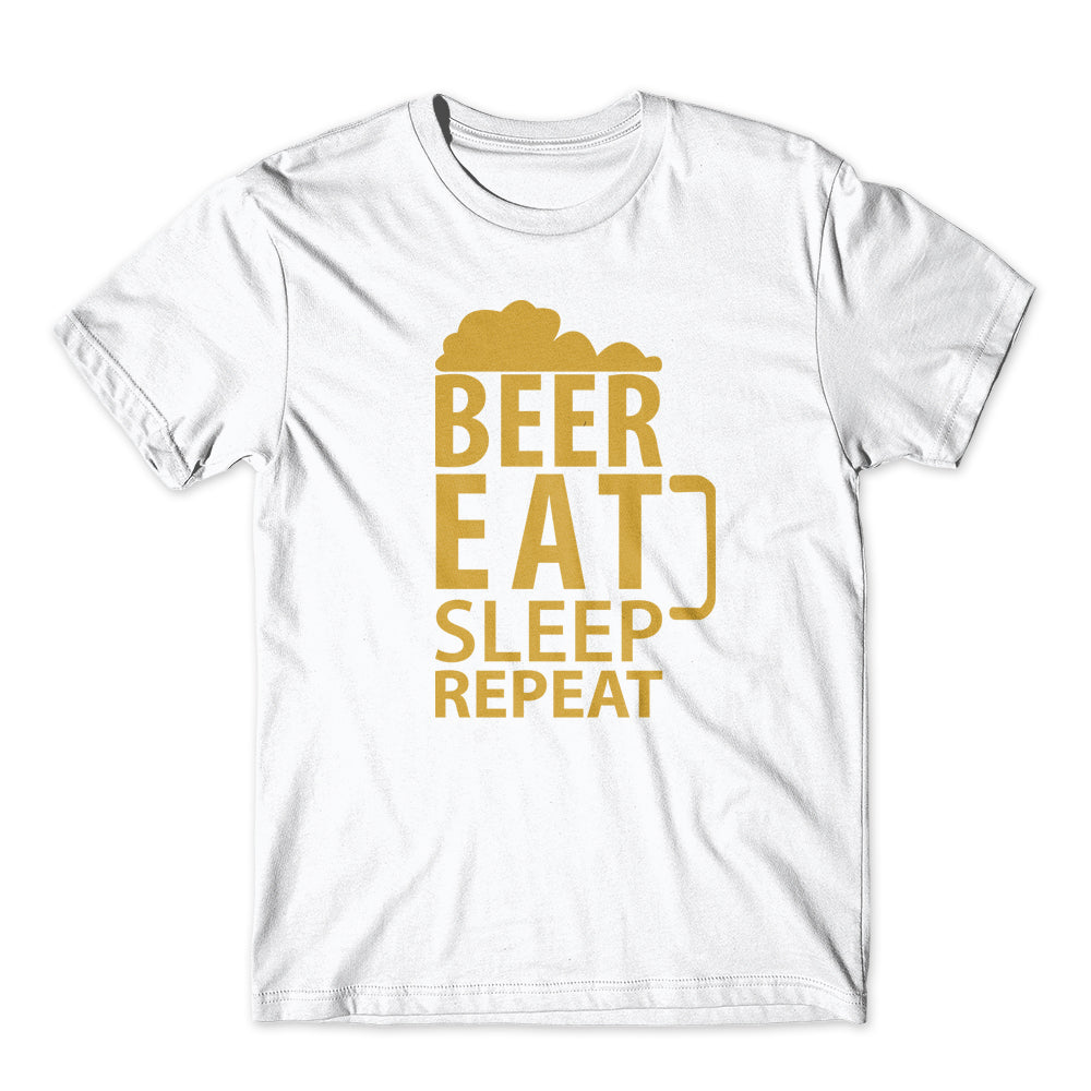 Beer Eat Sleep T-Shirt 100% Cotton Premium Tee