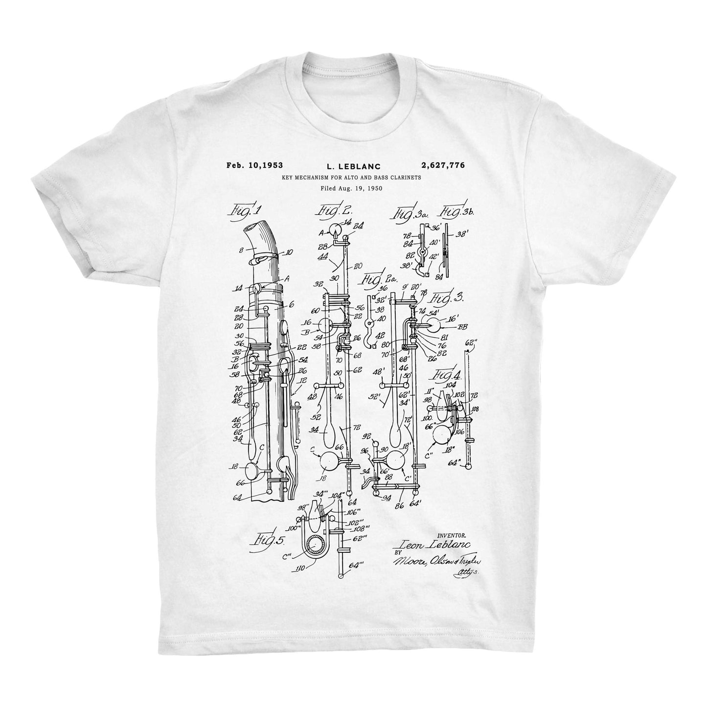 Clarinet Patent Half Sleeve Cotton T-Shirt