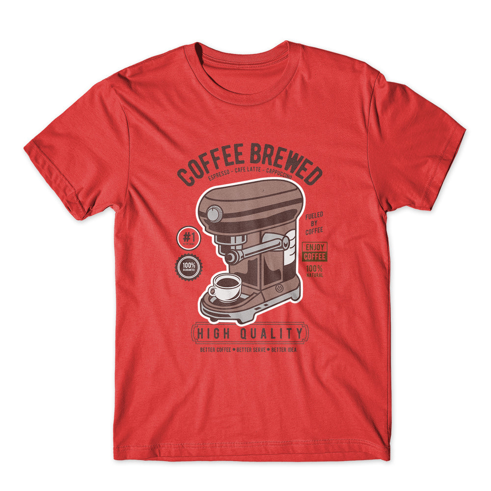 Coffee Brewed T-Shirt 100% Cotton Premium Tee NEW