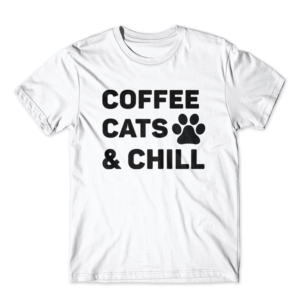 Coffee Cats & Chill T-Shirt 100% Cotton Premium Tee