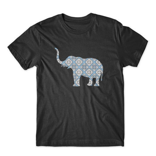 Elephant Blue Ornament T-Shirt 100% Cotton Premium Tee NEW