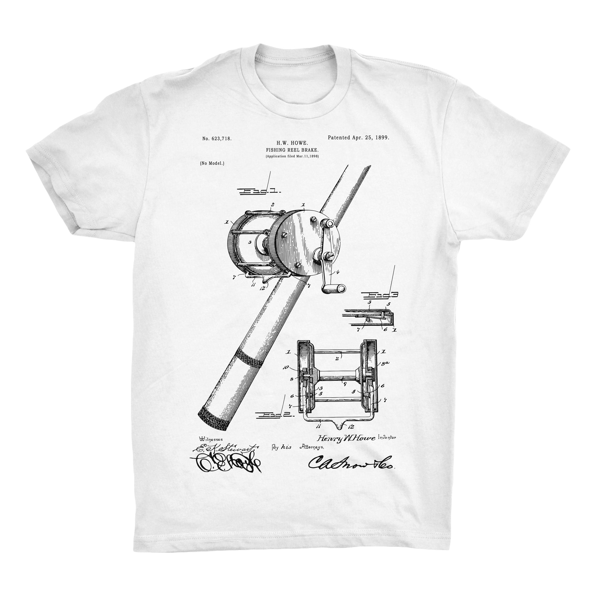 Fishing Reel 2 Patent 100% Cotton Premium T-Shirt