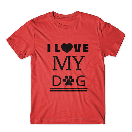 I love My Dog T-Shirt 100% Cotton Premium Tee