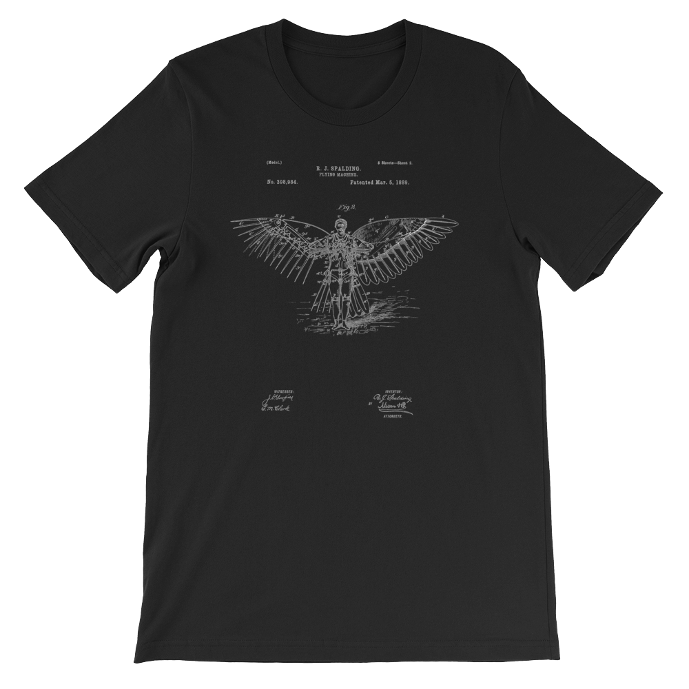 Flying Machine Wing Patent T-Shirt - Mighty Circus