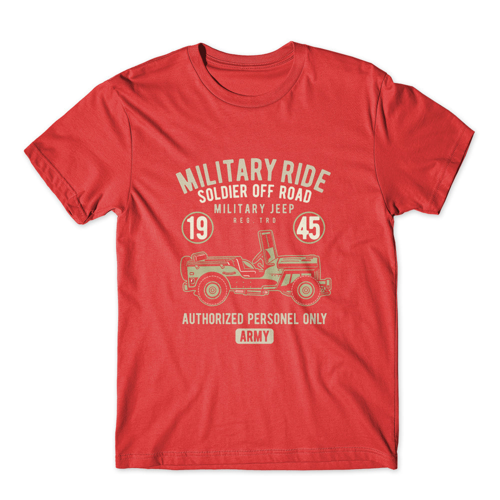 Military Ride Soldier Jeep T-Shirt 100% Cotton Premium Tee NEW