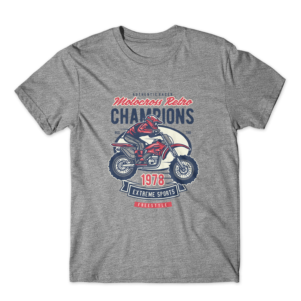 Motocross Retro Champion T-Shirt 100% Cotton Premium Tee NEW