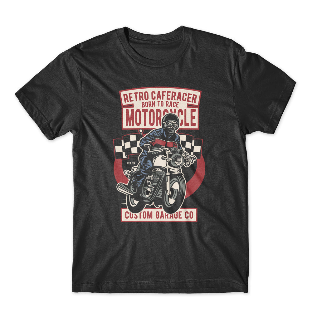 Retro Caferacer MotorCycle T-Shirt 100% Cotton Premium Tee NEW