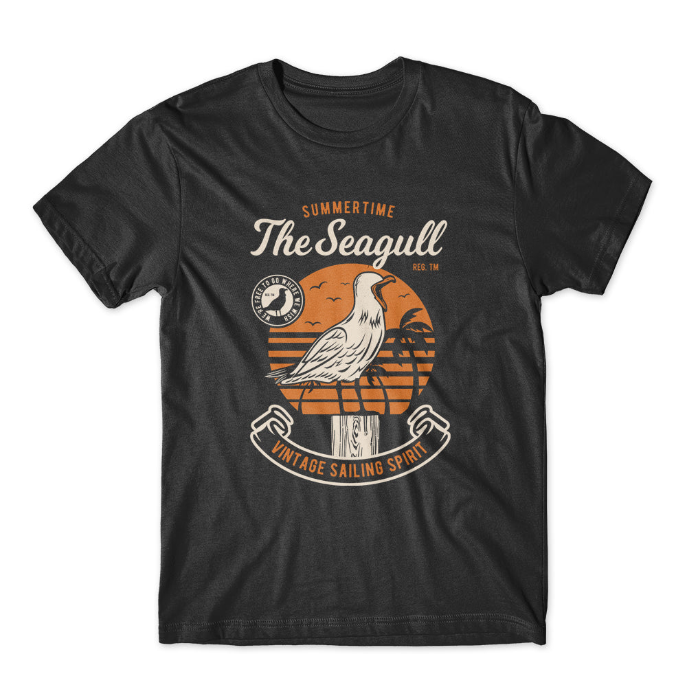 Summer Time The Seagull Bird T-Shirt 100% Cotton Premium Tee NEW