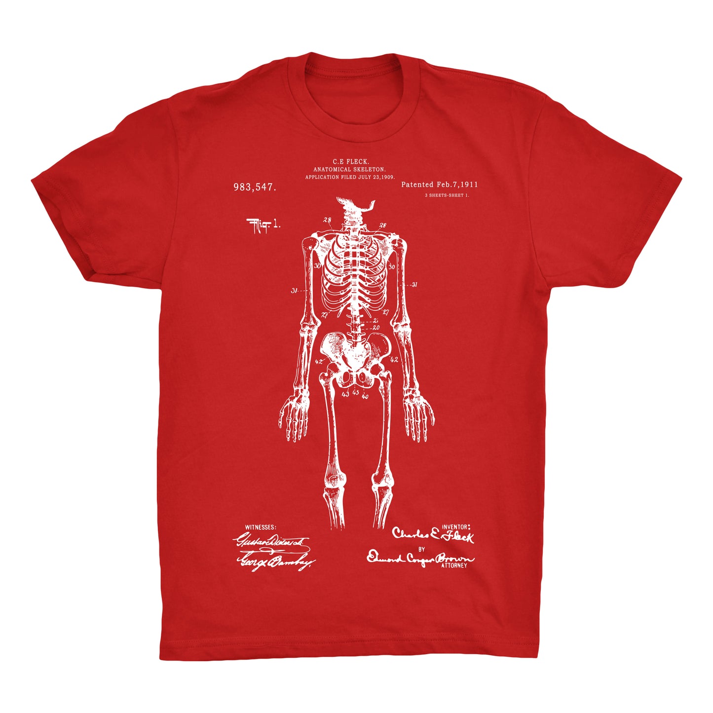 Skeleton Patent 100% Cotton Premium T-Shirt