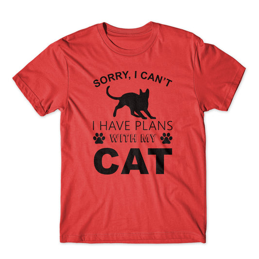 Sorry I Can't I Have Plan With My Cat T-Shirt 100% Cotton Premium Tee