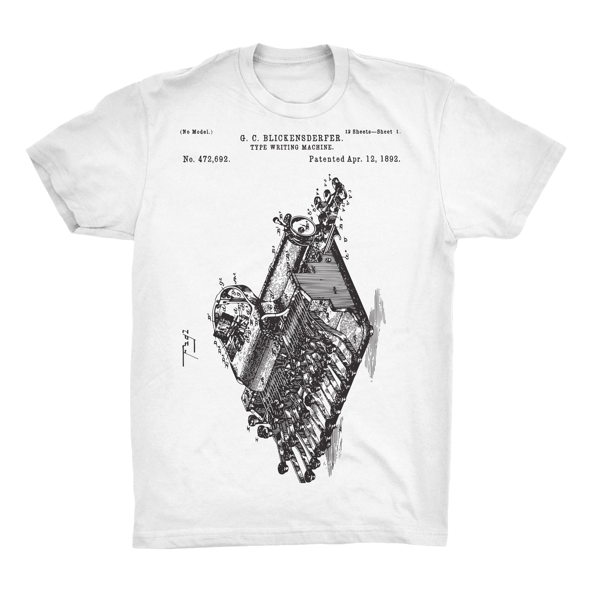 Typewriter 1896-Patent 100% Cotton Premium T-Shirt