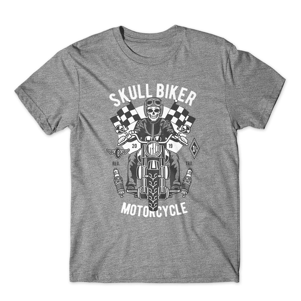 Skull Biker Motorcycle T-Shirt 100% Cotton Premium Tee NEW