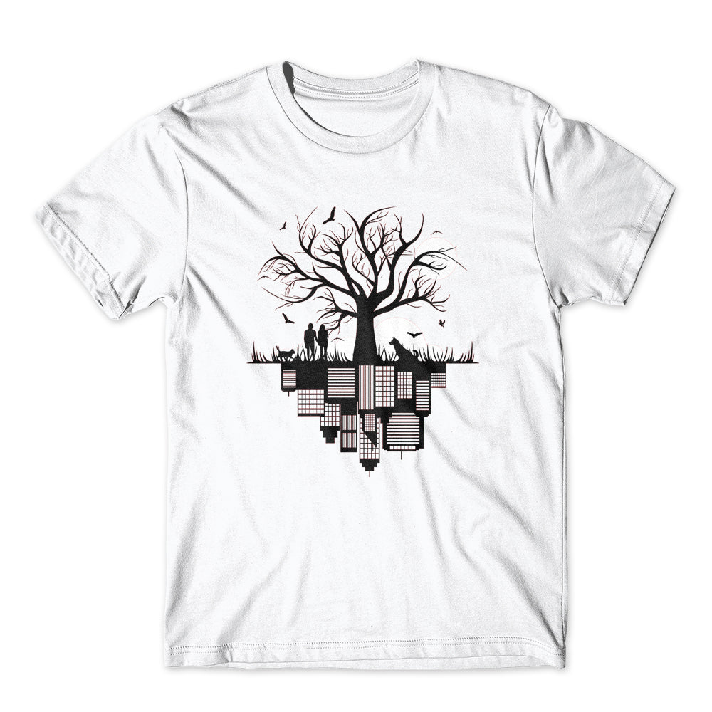 City Building Tree T-Shirt 100% Cotton Premium Tee NEW
