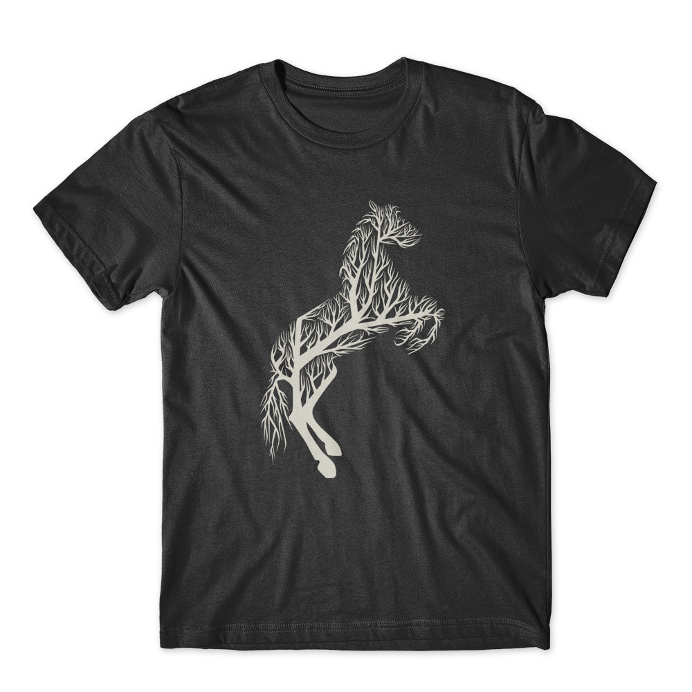 Tree Horse Printed T-Shirt 100% Cotton Premium Tee NEW