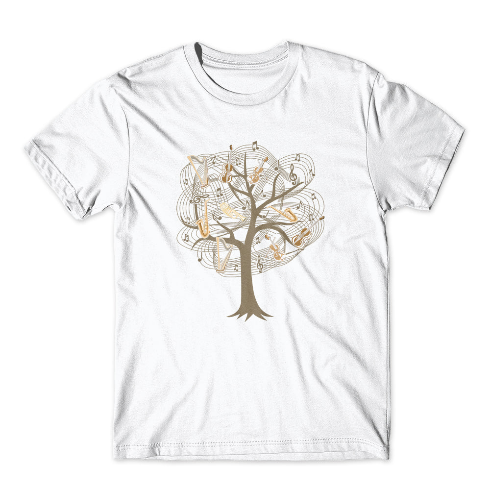 Tree Music Notes T-Shirt 100% Cotton Premium Tee NEW