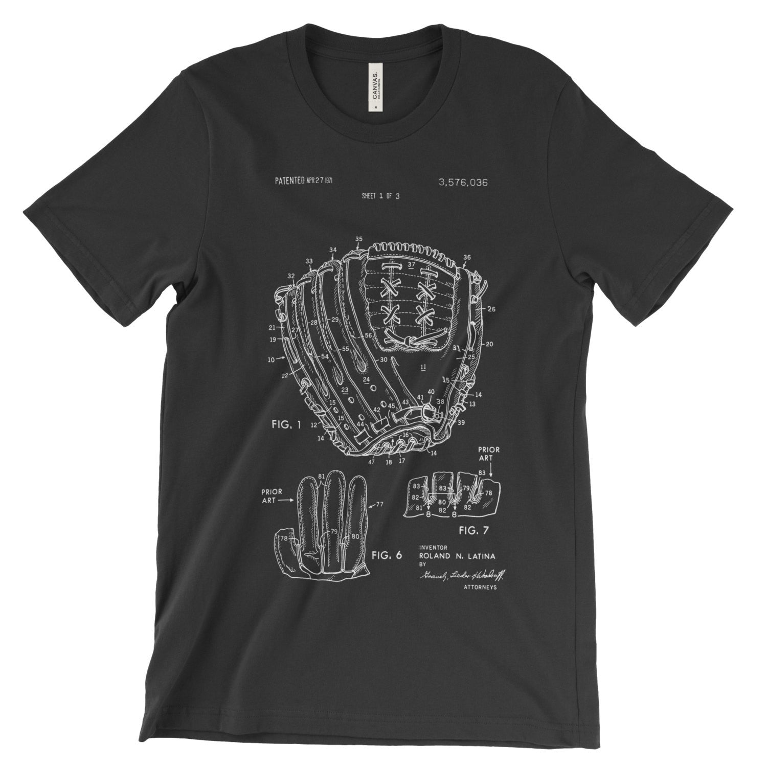 Baseball Glove Patent T-Shirt Soft Cotton - Mighty Circus