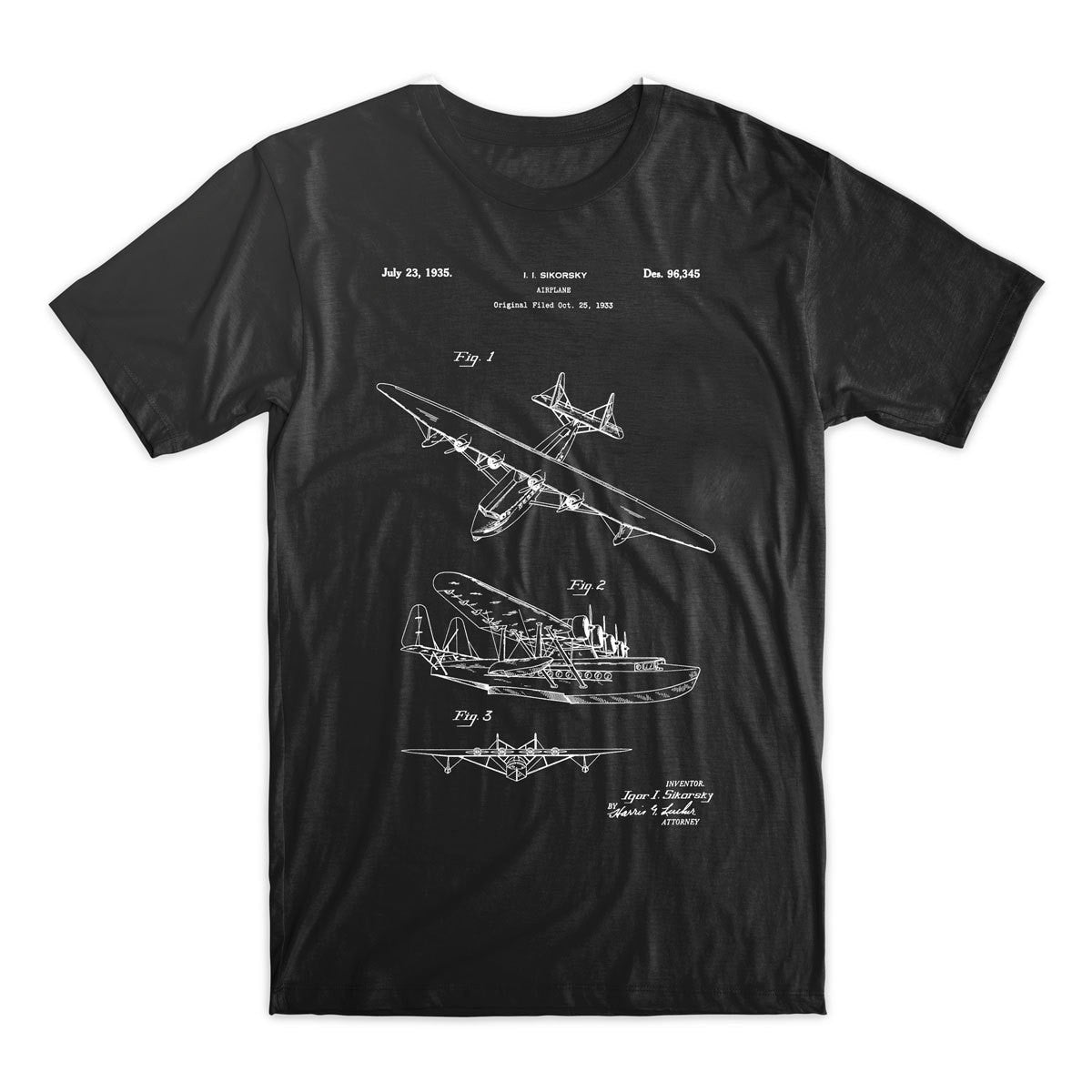 Sea Plane  Patent T-Shirt - Mighty Circus