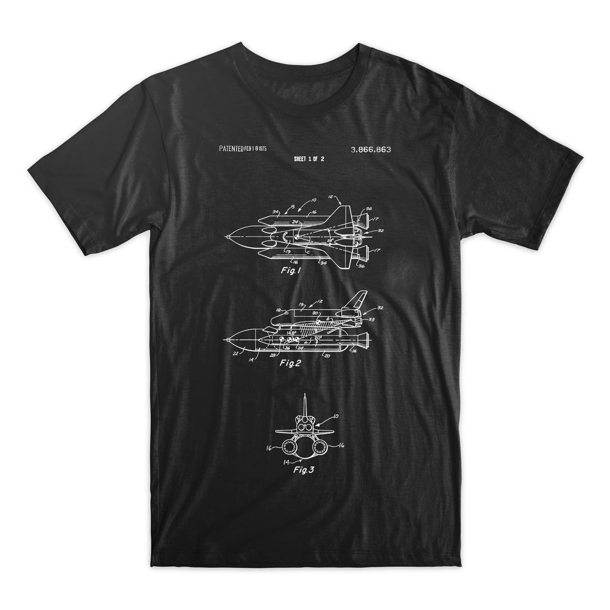 Space Shuttle Patent T-Shirt - Mighty Circus