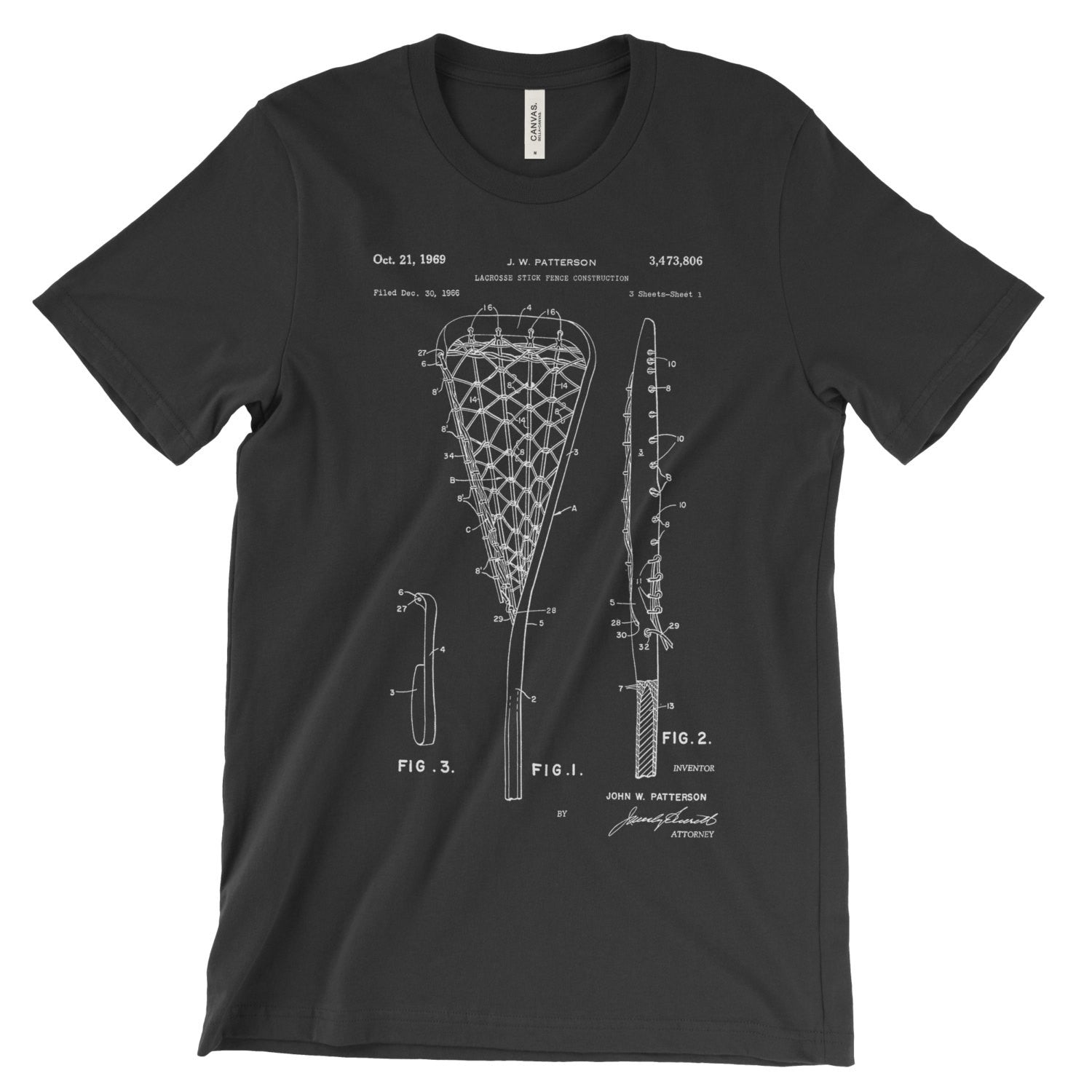 Lacrosse Patent T-Shirt Unisex Soft Cotton - Mighty Circus