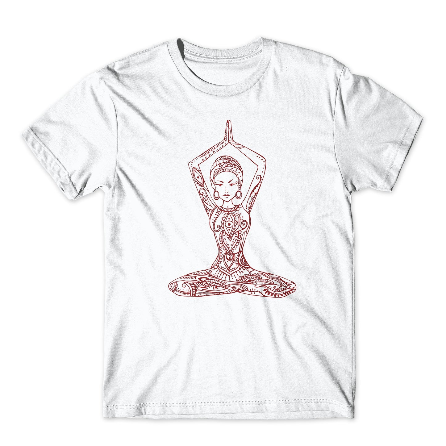 Yoga Tee On White Soft Cotton Premium T-Shirt. Comfy and Fits Like Your Favorite Tee!