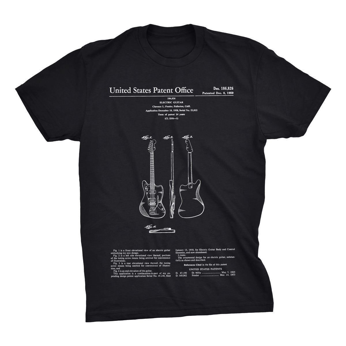 Fender Guitar Patent T-Shirt - Mighty Circus