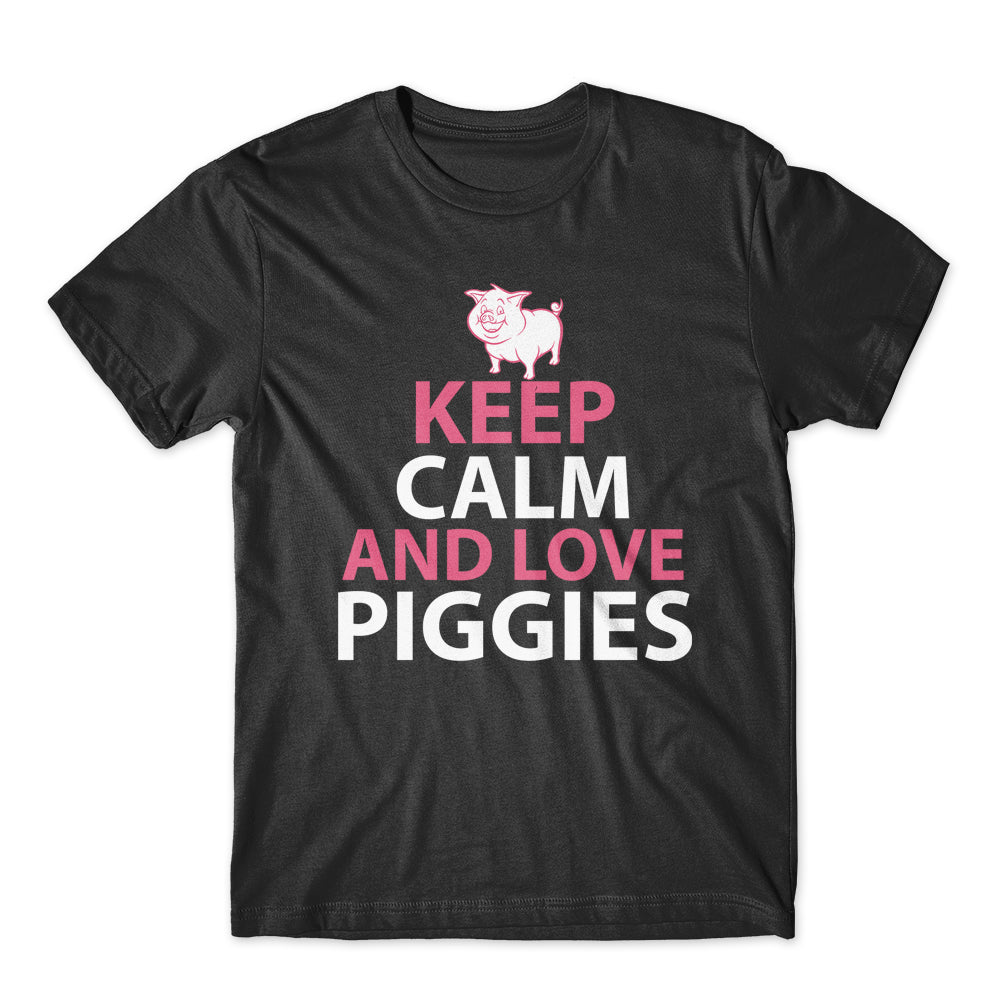 keep Calm And Love Piggies T-Shirt 100% Cotton Premium Tee