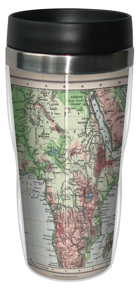 Africa Vintage Map 16 Ounce Travel Mug