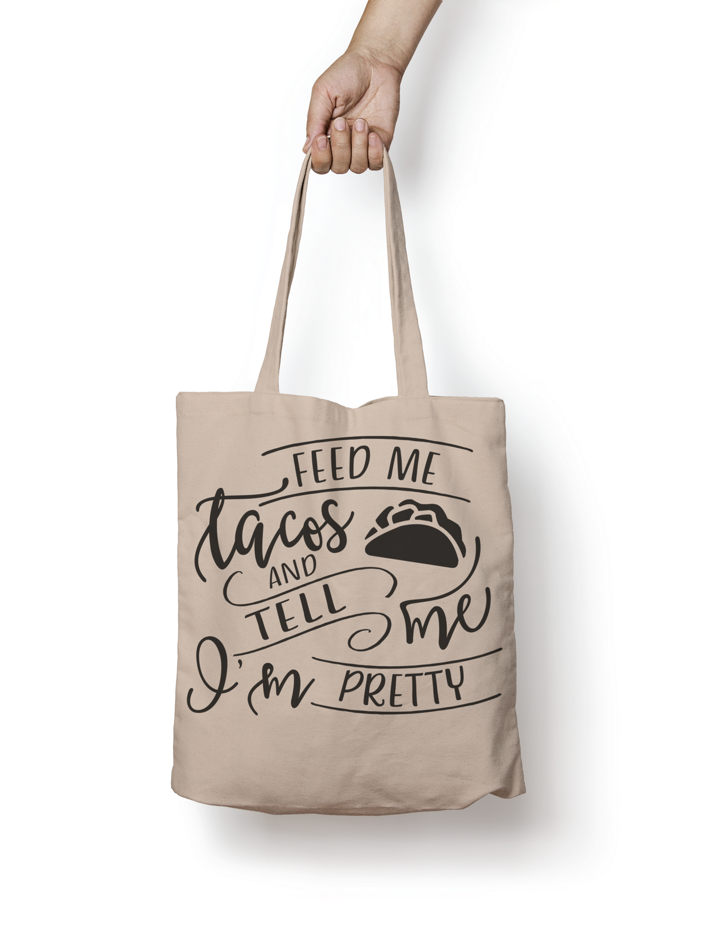 Feed Me Tacos Tote, Grocery Tote, Book Tote, Office Tote, 100% Cotton Fun Tote