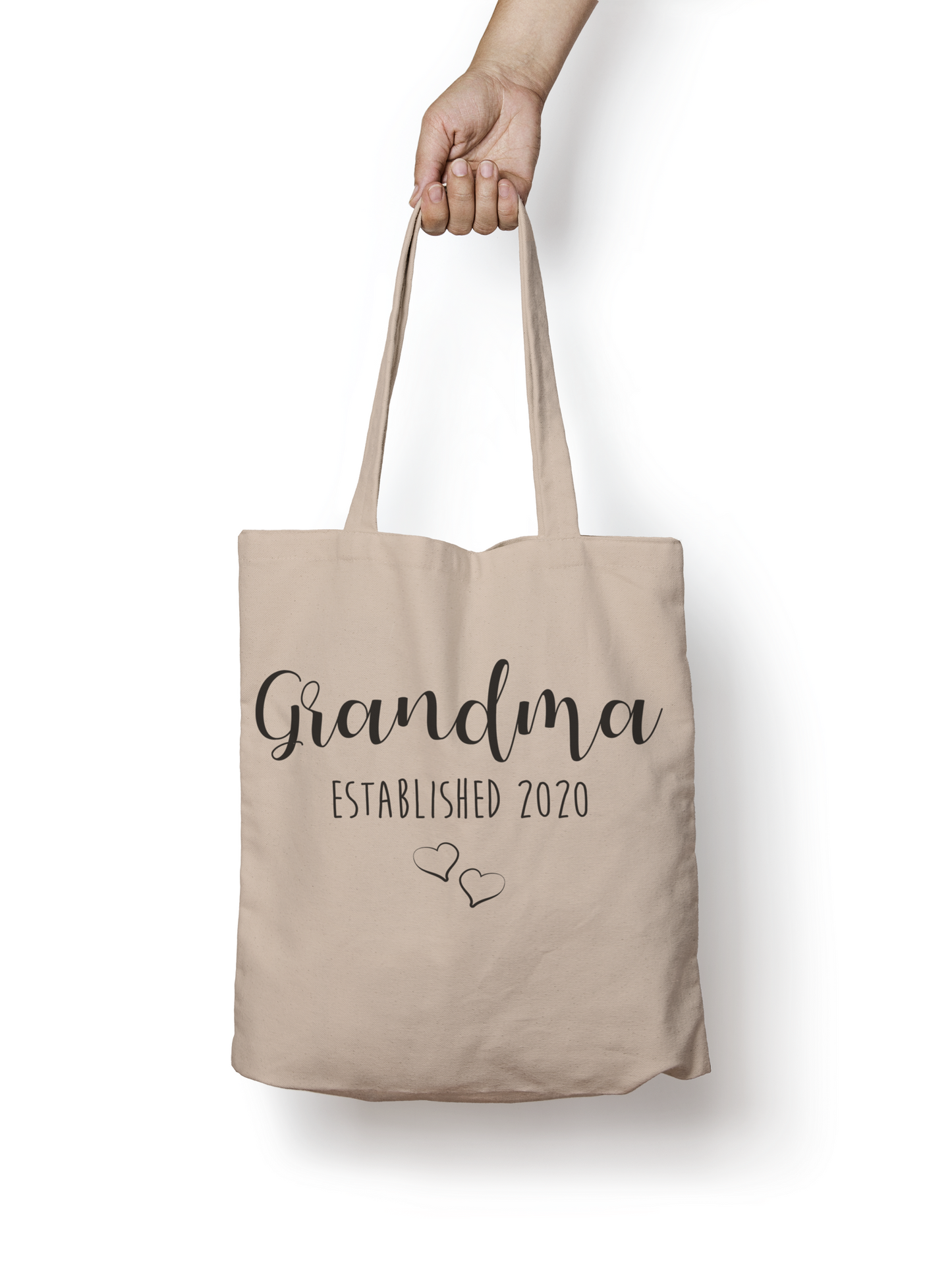 Grandma EST. 2020 Tote, Grocery Tote, Book Tote, Office Tote, 100% Cotton Tote