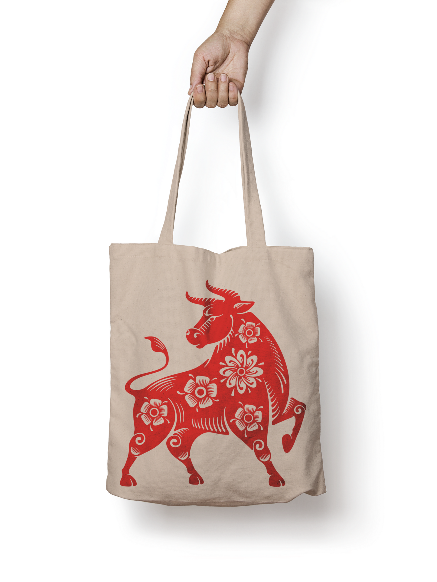 Year of the Ox Tote, Grocery Tote, Book Tote, Office Tote, 100% Cotton Fun Tote