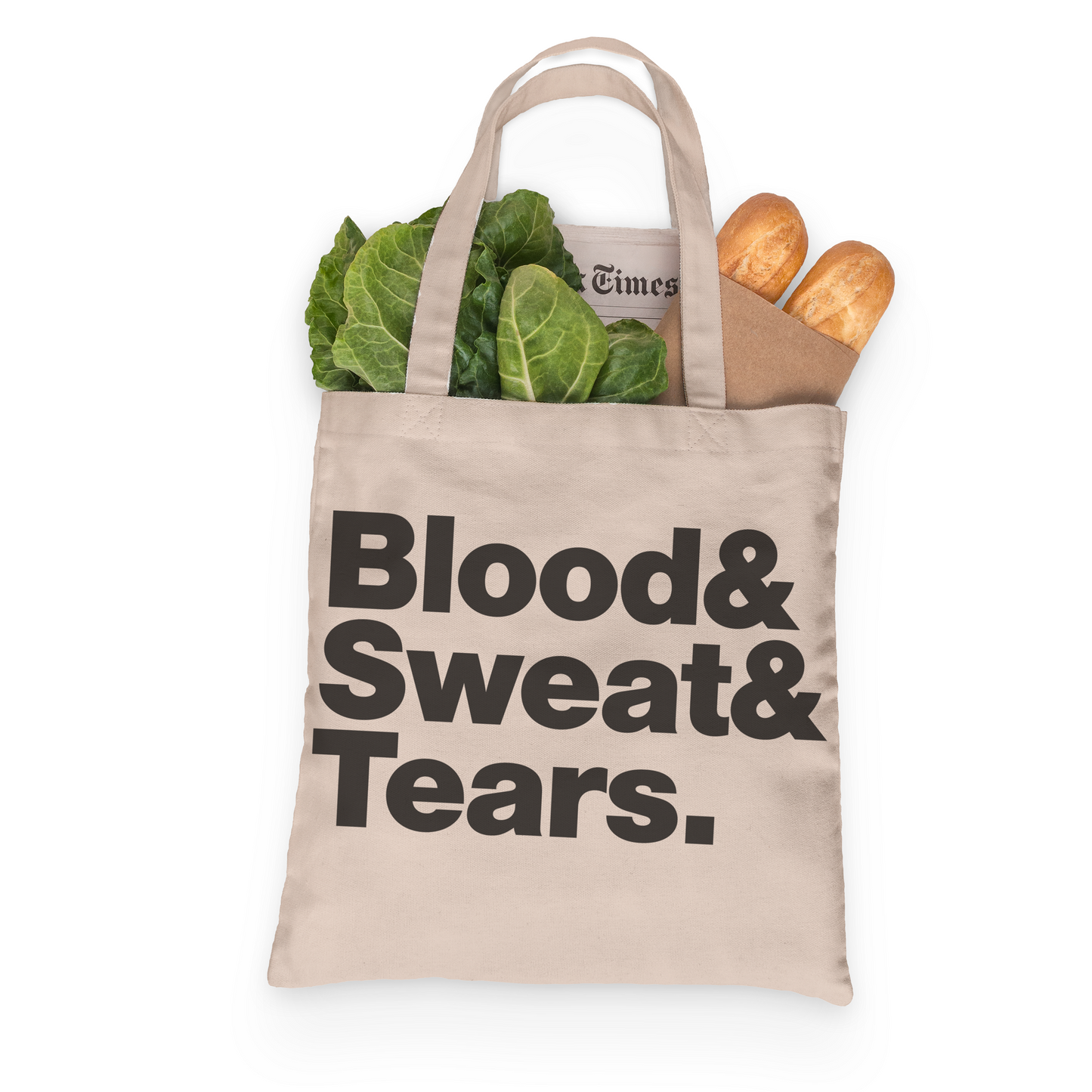 Blood Sweat & Tears Tote, Grocery Tote, Book Tote, Office Tote, 100% Cotton Tote